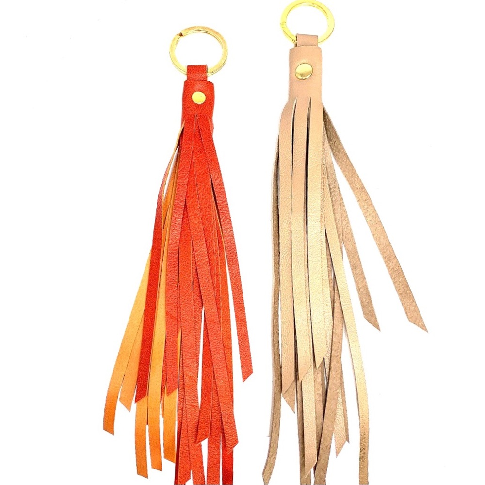 2 handmade leather tassel my new whip keychain